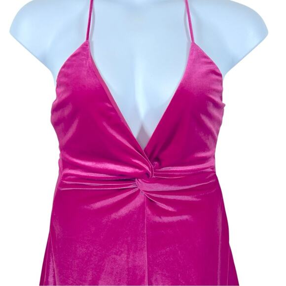 Revolve More To Come Kimmie Pink Velvet Mini Dress Sz M Barbiecore Party - Picture 4 of 14
